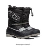 KEEN calçados J8VDXX1000 prata negra bota impermeável troll da neve Crianças grandes - Image 2