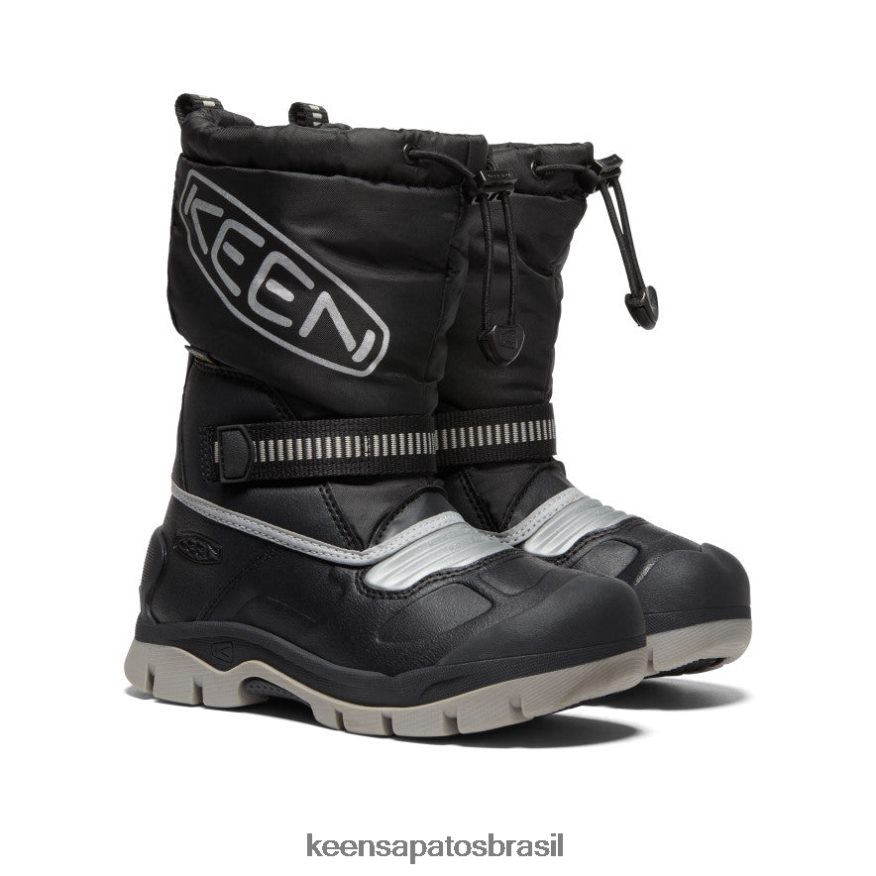 KEEN calçados J8VDXX1007 prata negra bota impermeável troll da neve criancinhas - Image 2