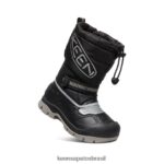 KEEN calçados J8VDXX1007 prata negra bota impermeável troll da neve criancinhas - Image 3