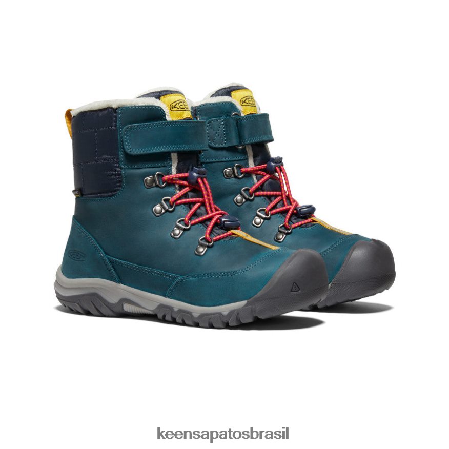 KEEN calçados J8VDXX1015 coral azul/pavão rosa bota impermeável greta Crianças grandes - Image 2