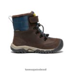 KEEN calçados J8VDXX1016 grão de café/azul-petróleo bota impermeável greta Crianças grandes