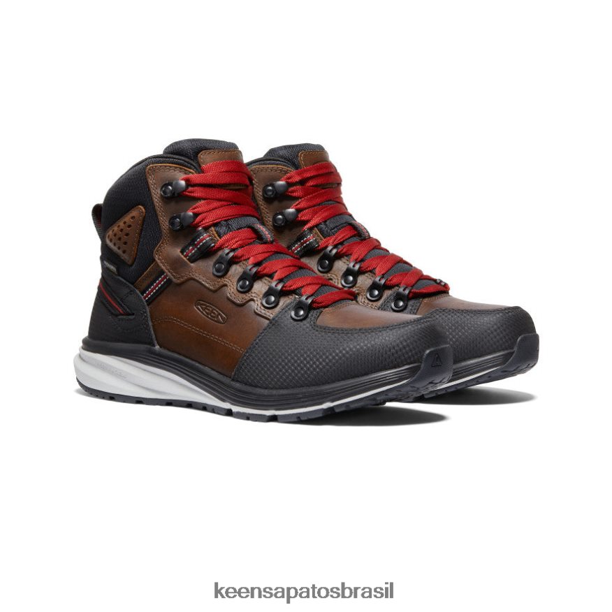 KEEN calçados J8VDXX136 tabaco/preto bota impermeável com gancho vermelho (dedo macio) homens - Image 2
