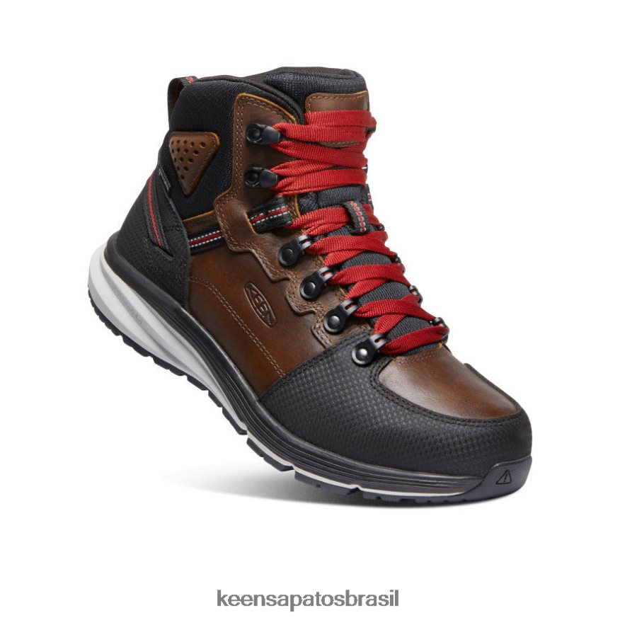 KEEN calçados J8VDXX136 tabaco/preto bota impermeável com gancho vermelho (dedo macio) homens - Image 3