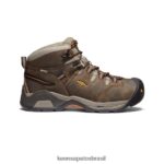 KEEN calçados J8VDXX178 azeitona preta/castanho couro bota impermeável detroit xt (biqueira macia) homens