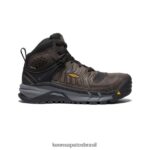 KEEN calçados J8VDXX179 grão de café/preto Kansas City+ impermeável mid (biqueira de fibra de carbono) homens