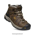 KEEN calçados J8VDXX185 cascata marrom/haste dourada bota flint ii (biqueira de aço) homens - Image 3
