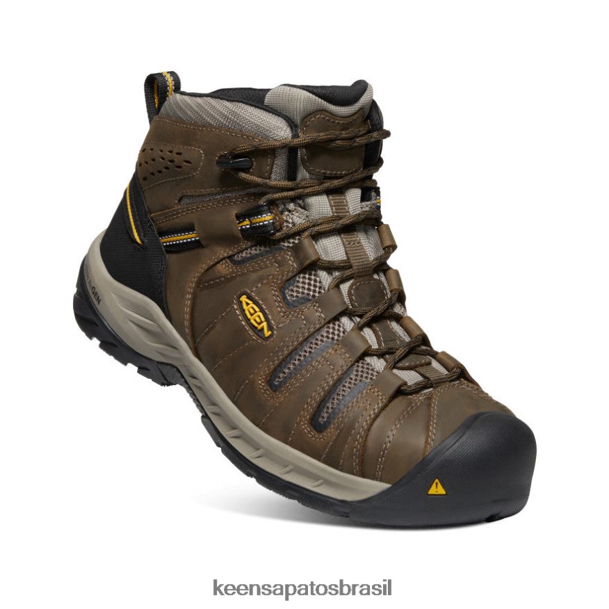 KEEN calçados J8VDXX185 cascata marrom/haste dourada bota flint ii (biqueira de aço) homens - Image 3