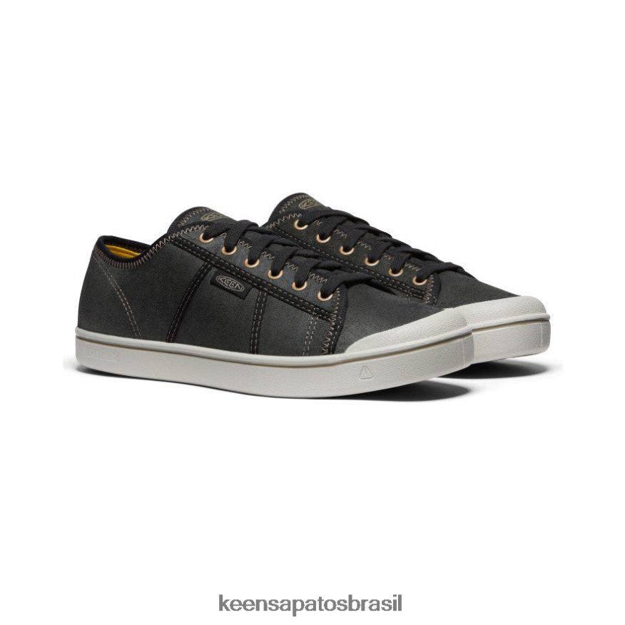 KEEN calçados J8VDXX286 bétula preta/prata tênis de couro colheita eldon homens - Image 2