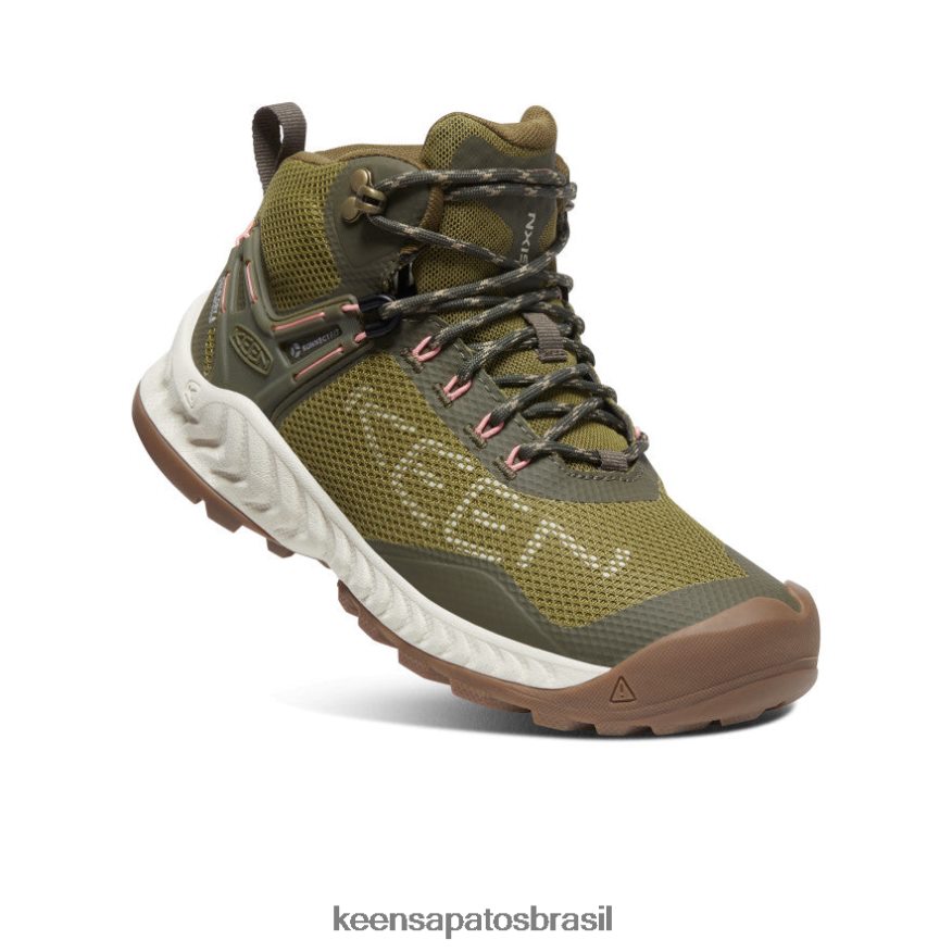 KEEN calçados J8VDXX468 oliveira monótona/bétula prateada bota impermeável nxis evo mulheres - Image 3