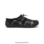 KEEN calçados J8VDXX485 xadrez preto/cinza aço Howser III slide mulheres