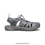 KEEN calçados J8VDXX521 cinza médio/verde pavão sussurrar mulheres
