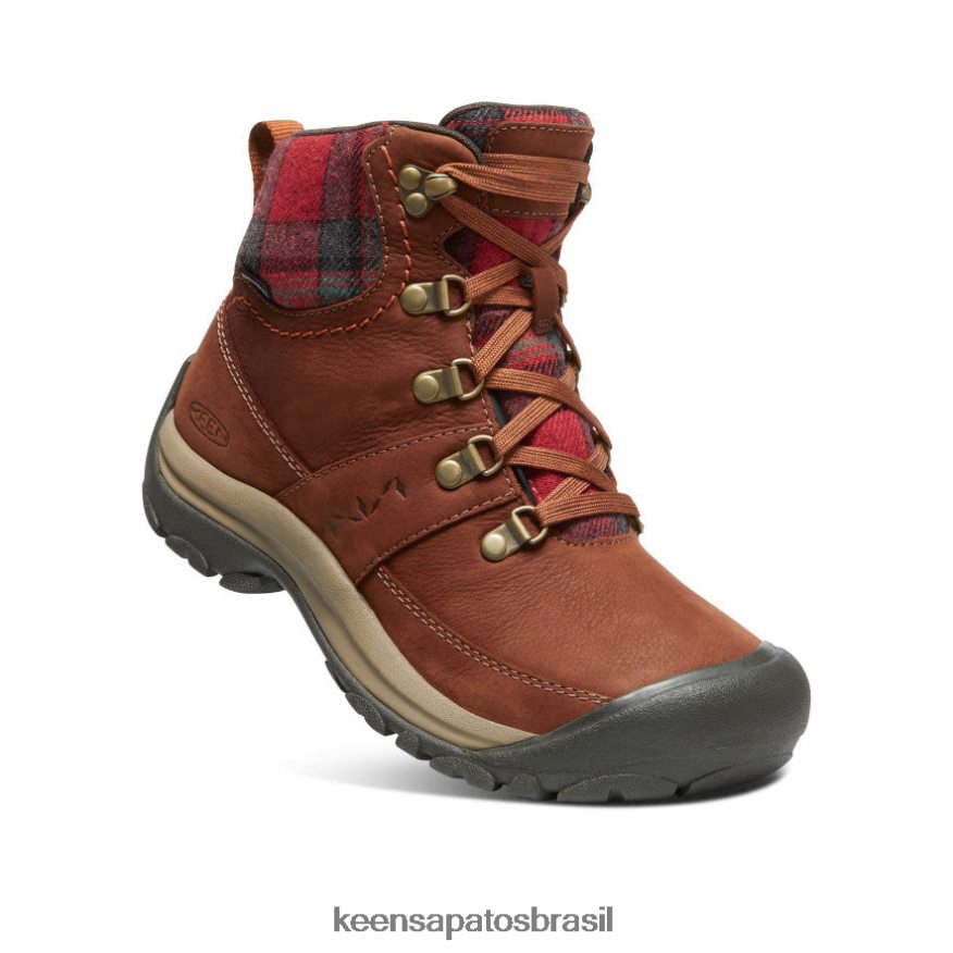 KEEN calçados J8VDXX677 casco de tartaruga/xadrez vermelho bota impermeável de inverno kaci iii mulheres - Image 3
