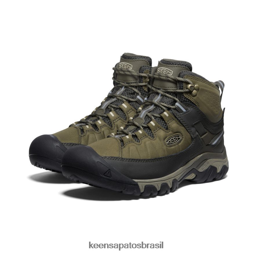 KEEN calçados J8VDXX69 verde-oliva escuro/cinza plaza targhee exp impermeável médio homens - Image 2