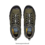 KEEN calçados J8VDXX69 verde-oliva escuro/cinza plaza targhee exp impermeável médio homens - Image 4
