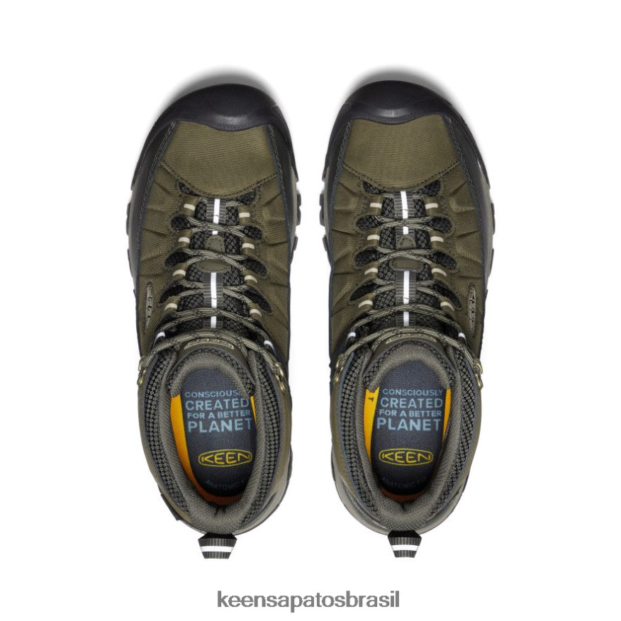 KEEN calçados J8VDXX69 verde-oliva escuro/cinza plaza targhee exp impermeável médio homens - Image 4