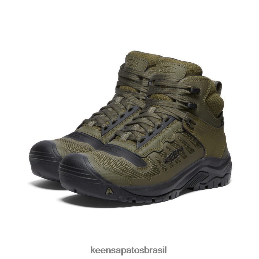KEEN calçados J8VDXX6 azeitona escura/preta reno kbf impermeável mid (dedo macio) homens - Image 2