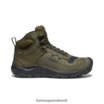 KEEN calçados J8VDXX6 azeitona escura/preta reno kbf impermeável mid (dedo macio) homens