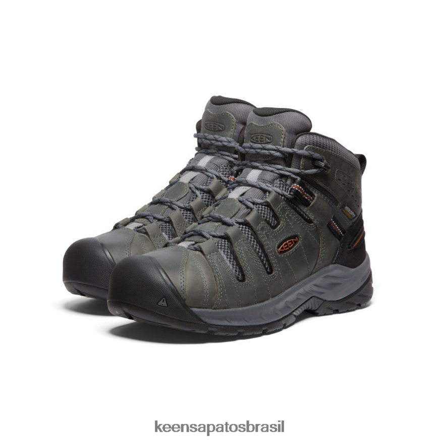 KEEN calçados J8VDXX76 aço cinza/carapaça de tartaruga flint ii impermeável mid (dedo macio) homens - Image 2