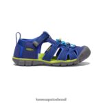 KEEN calçados J8VDXX786 profundidades azuis/chartreuse seacamp ii cnx Crianças grandes
