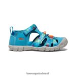 KEEN calçados J8VDXX800 urso esfumaçado/azul fiorde seacamp ii cnx x urso esfumaçado Crianças grandes