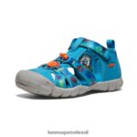 KEEN calçados J8VDXX800 urso esfumaçado/azul fiorde seacamp ii cnx x urso esfumaçado Crianças grandes - Image 3