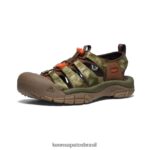 KEEN calçados J8VDXX82 urso esfumaçado/oliva militar newport retro x urso esfumaçado homens - Image 3