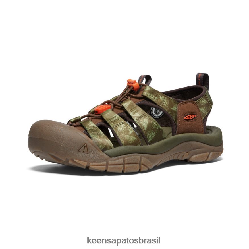 KEEN calçados J8VDXX82 urso esfumaçado/oliva militar newport retro x urso esfumaçado homens - Image 3