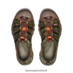 KEEN calçados J8VDXX82 urso esfumaçado/oliva militar newport retro x urso esfumaçado homens - Image 4