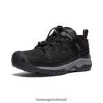 KEEN calçados J8VDXX842 preto/cinza aço sapato impermeável targhee Crianças grandes - Image 3