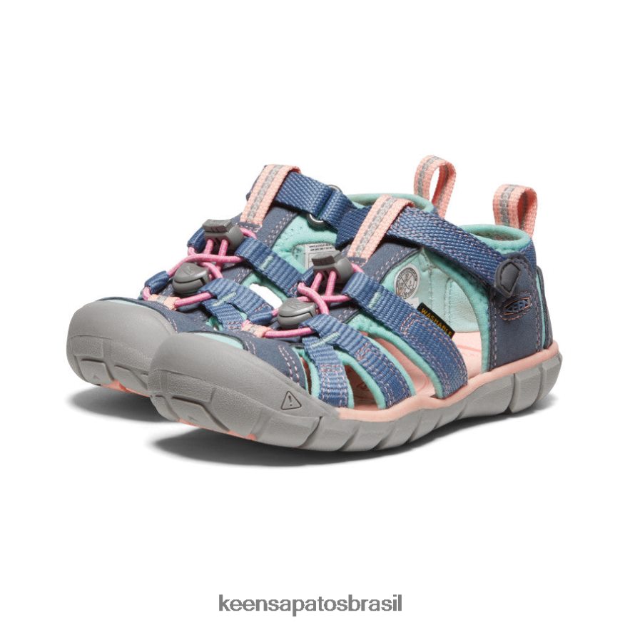 KEEN calçados J8VDXX845 pedra de sílex/onda oceânica seacamp ii cnx criancinhas - Image 2