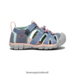 KEEN calçados J8VDXX845 pedra de sílex/onda oceânica seacamp ii cnx criancinhas