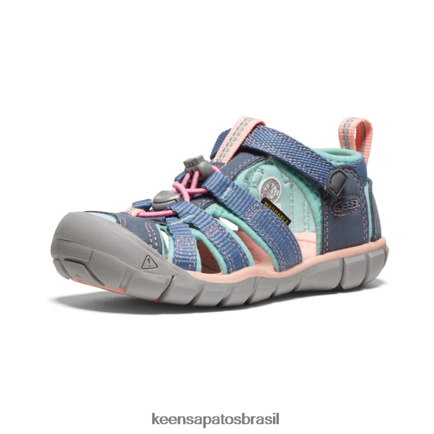 KEEN calçados J8VDXX845 pedra de sílex/onda oceânica seacamp ii cnx criancinhas - Image 3
