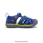 KEEN calçados J8VDXX846 profundidades azuis/chartreuse seacamp ii cnx criancinhas