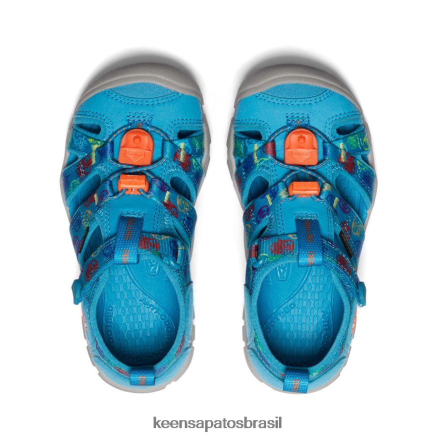 KEEN calçados J8VDXX858 urso esfumaçado/azul fiorde seacamp ii cnx x urso esfumaçado criancinhas - Image 4