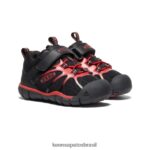 KEEN calçados J8VDXX885 tapete preto/vermelho tênis cndler 2 cnx crianças - Image 2