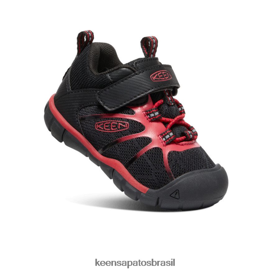 KEEN calçados J8VDXX885 tapete preto/vermelho tênis cndler 2 cnx crianças - Image 3