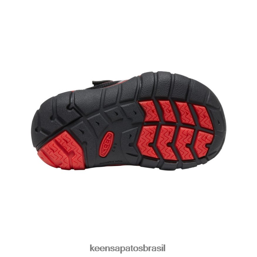 KEEN calçados J8VDXX885 tapete preto/vermelho tênis cndler 2 cnx crianças - Image 4