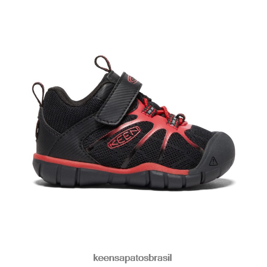 KEEN calçados J8VDXX885 tapete preto/vermelho tênis cndler 2 cnx crianças - Image 1