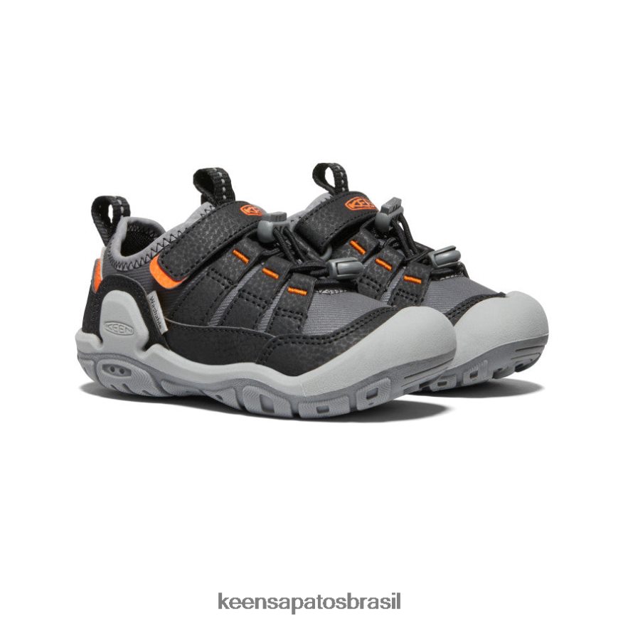 KEEN calçados J8VDXX890 cinza aço/laranja de segurança tênis oco com nó criancinhas - Image 2
