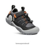 KEEN calçados J8VDXX890 cinza aço/laranja de segurança tênis oco com nó criancinhas - Image 3