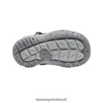 KEEN calçados J8VDXX890 cinza aço/laranja de segurança tênis oco com nó criancinhas - Image 4