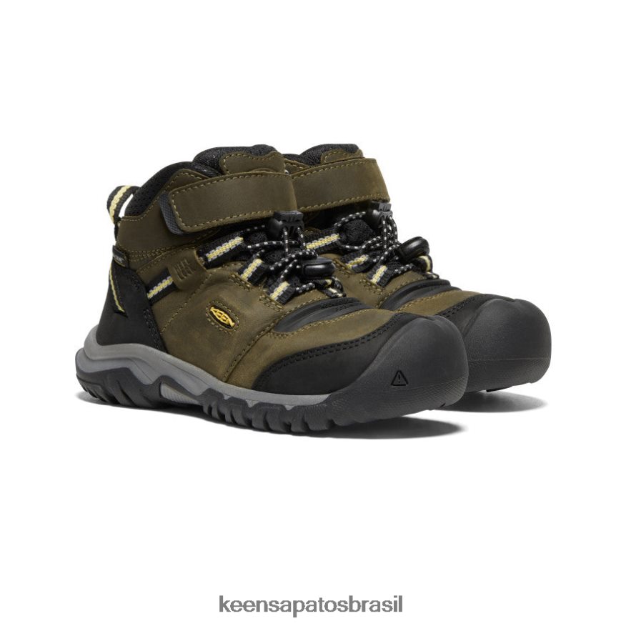 KEEN calçados J8VDXX907 azeitona escura/cidra escura bota impermeável ridge flex criancinhas - Image 2