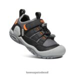 KEEN calçados J8VDXX908 cinza aço/laranja de segurança tênis oco com nó Crianças grandes - Image 3
