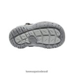 KEEN calçados J8VDXX908 cinza aço/laranja de segurança tênis oco com nó Crianças grandes - Image 4