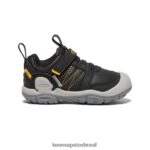 KEEN calçados J8VDXX934 Preto amarelo tênis de pico nó crianças
