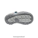KEEN calçados J8VDXX942 coral azul/pavão rosa tênis de alça dupla oco Knotch criancinhas - Image 4