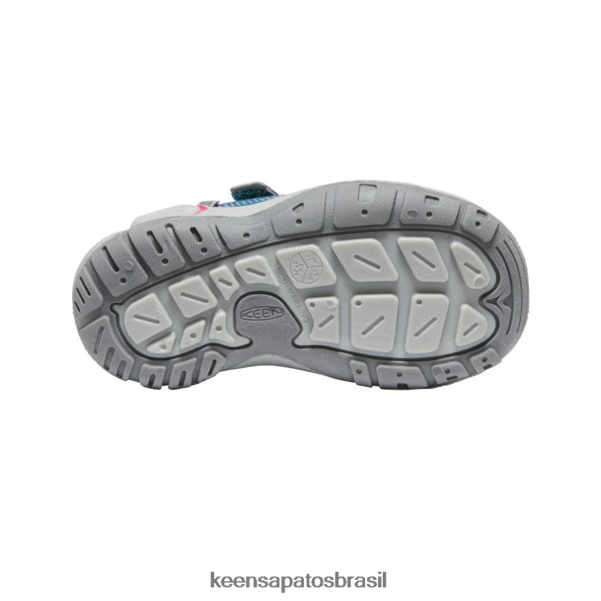 KEEN calçados J8VDXX942 coral azul/pavão rosa tênis de alça dupla oco Knotch criancinhas - Image 4