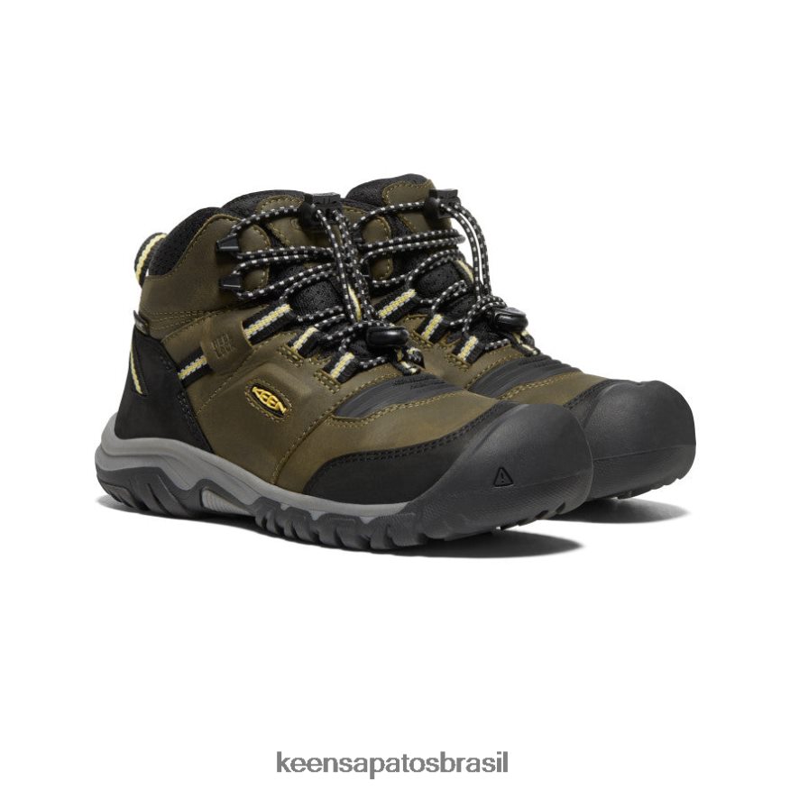 KEEN calçados J8VDXX948 azeitona escura/cidra escura bota impermeável ridge flex Crianças grandes - Image 2