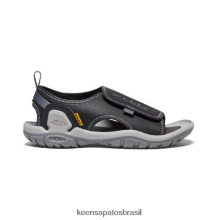 KEEN calçados J8VDXX950 preto/cinza aço Knotch River com dedos abertos Crianças grandes