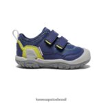 KEEN calçados J8VDXX958 profundidades azuis/prímula tênis de alça dupla oco Knotch crianças
